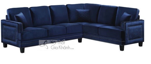Ghế sofa góc nhỏ màu xanh đậm bọc vải cao cấp