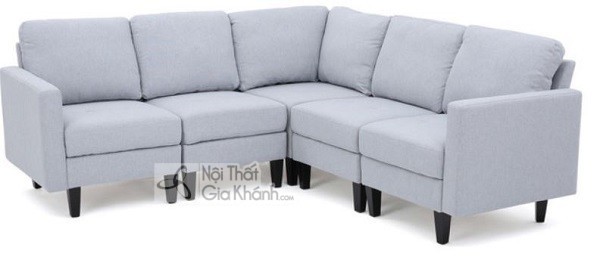 Ghế sofa nhỏ dạng chữ L màu xám phong cách hiện đại