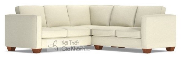 Sofa góc chân gỗ cỡ nhỏ màu sữa dạng chữ L