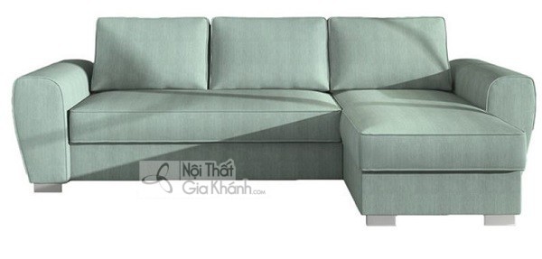 Sofa góc nhỏ gọn màu xanh dạng chữ L cho phòng khách