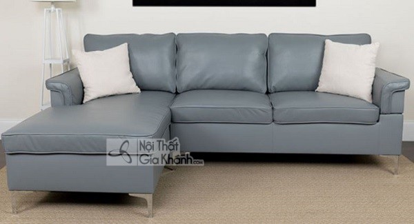 Ghế sofa góc nhỏ bằng da dạng chữ L bên phải thiết kế đơn giản