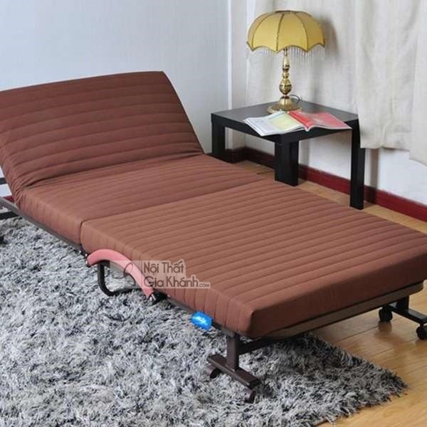 Giường gấp gọn khung kim loại kết hợp tủ