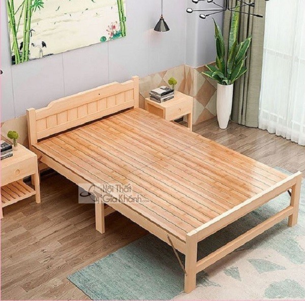 Giường gỗ gấp khúc minh hoạ cấu tạo khung và khớp nối