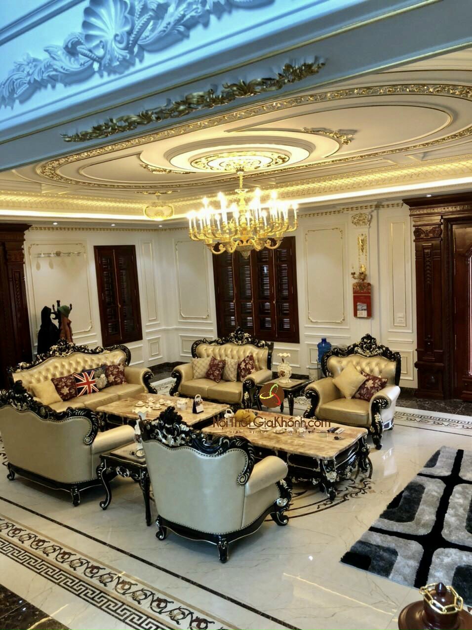 Bộ sofa Tân cổ điển cho phòng khách lớn