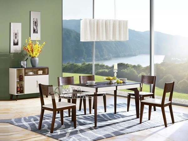 Bộ bàn ghế ăn gỗ nhập khẩu PA MT04 phong cách Ý