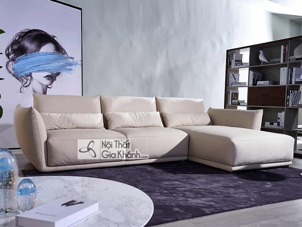 sofa góc màu trắng