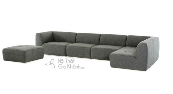 Sofa 1m8 bọc vải bố màu xám cho phòng khách