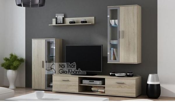 Kệ tivi gỗ tự nhiên hiện đại phong cách mới