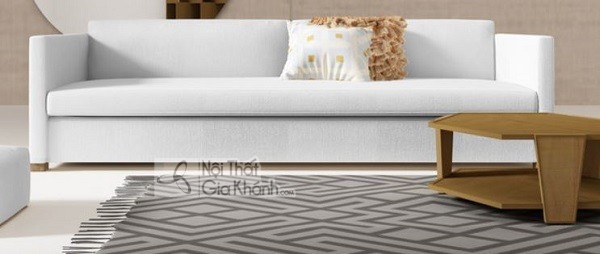 Sofa văng dài màu trắng thiết kế đơn giản cho góc đọc sách