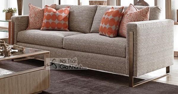 Sofa đơn hai nệm chân cao màu xám thoáng đãng cho căn phòng nhỏ