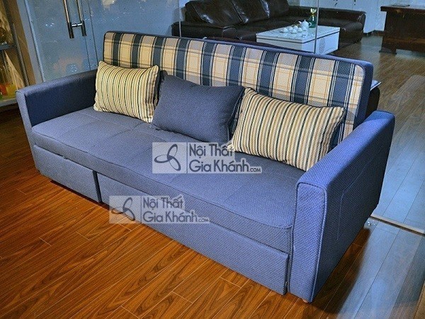 Sofa đa năng bọc vải nỉ xanh lục kéo ra thành giường tiện lợi