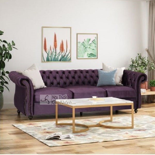 ghế sofa tiếp khách màu tím