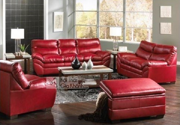 sofa da màu đỏ
