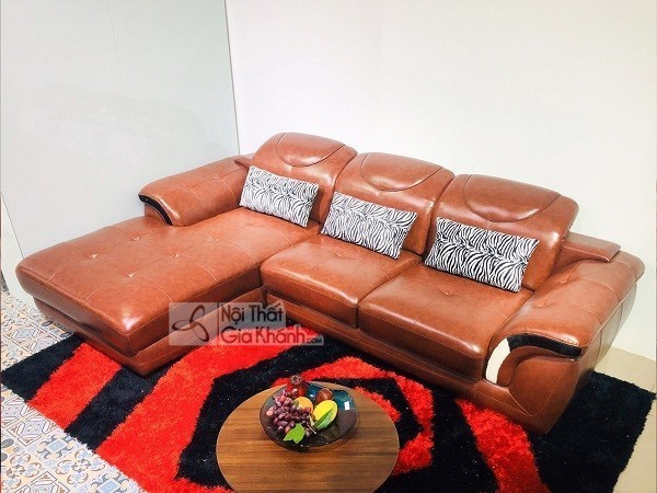 Sofa da nhập khẩu MBK1905-3 màu nâu góc nhỏ gọn