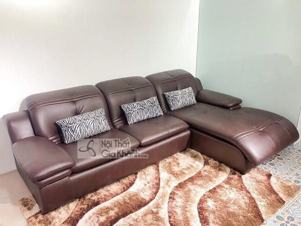 Sofa da phòng khách nhập khẩu 9336SF tông nâu cafe trầm