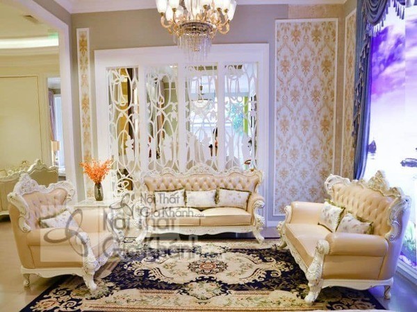 Bộ sofa cung điện trắng H963SF