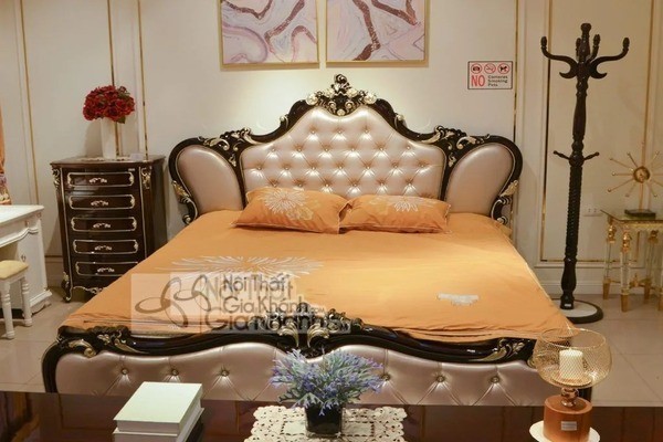 giường ngủ gỗ tự nhiên kiểu cách