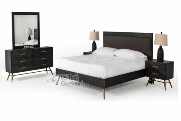 mẫu giường ngủ đẹp gỗ tự nhiên chân bé