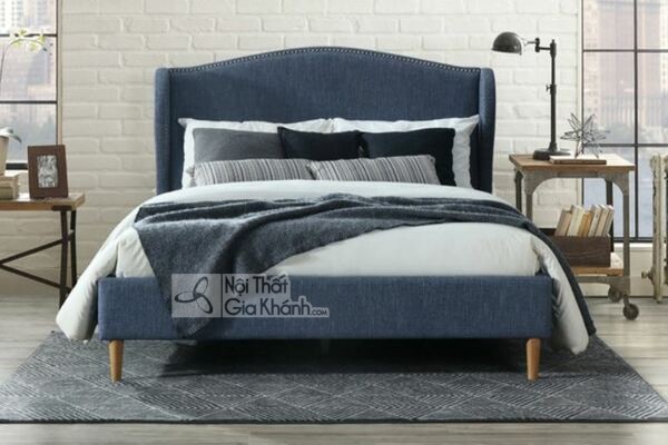 giường ngủ màu xanh than đẹp mắt