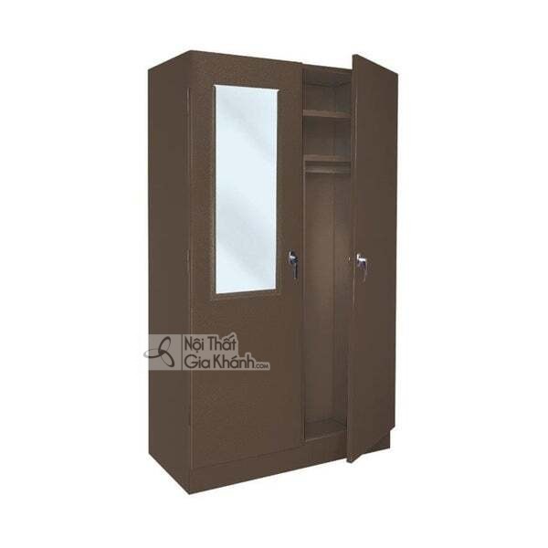 Tủ nhựa gắn gương giả gỗ màu nâu sẫm