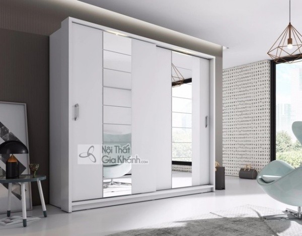 Tủ quần áo cửa lùa 2 cánh gắn gương toàn phần