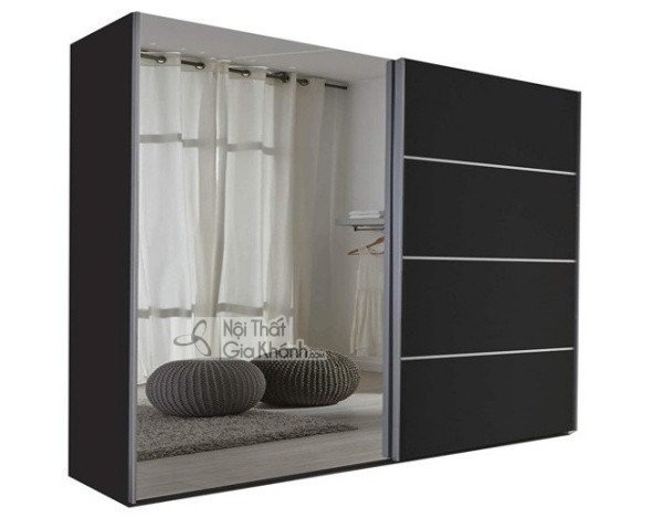 Tủ quần áo cửa lùa 2 cánh chỉ ngang phong cách Florence