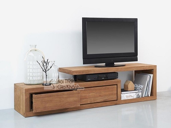 Mẫu tủ kệ trang trí phòng khách kiểu dáng hiện đại tối giản