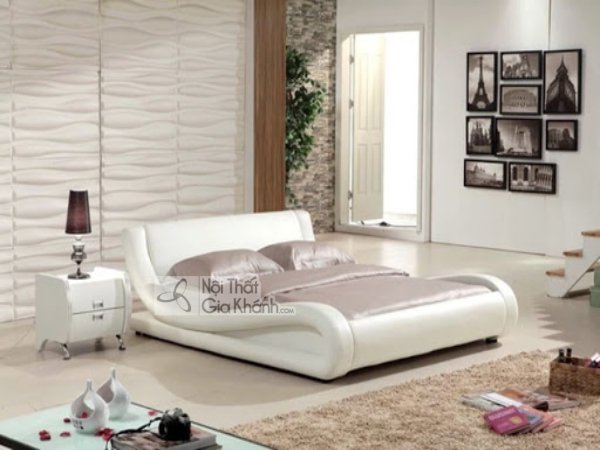 Giường ngủ có đệm uốn cong thấp