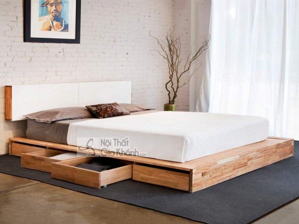 Giường ngủ hộp gỗ có 3 ngăn kéo