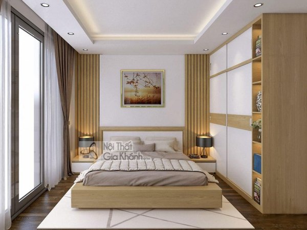 Giường ngủ hiện đại gỗ thấp sử dụng thoải mái