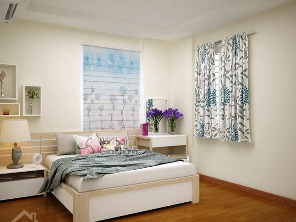 Giường ngủ không đầu giường phá cách với khung gỗ