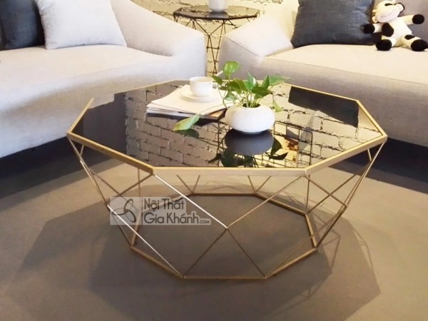 Bàn trà mặt đá hình lục giác