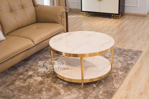 Bàn đá mặt tròn kiểu đơn giản
