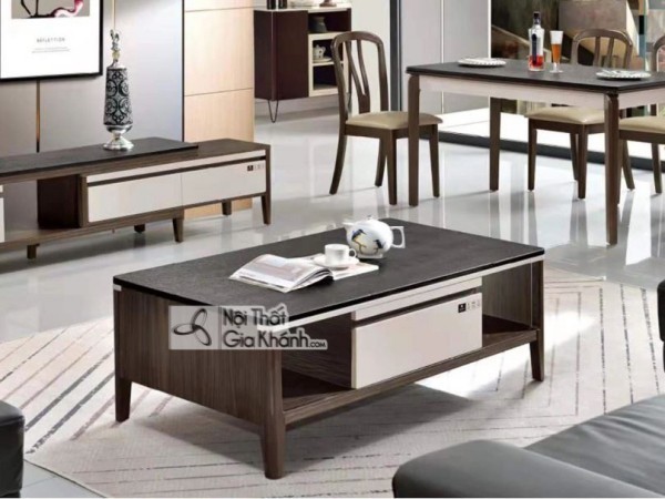 Bàn trà gỗ mặt đá hiện đại 13-3