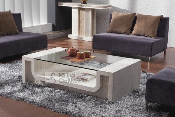 Bàn trà mặt kính đẹp cho phòng khách hiện đại