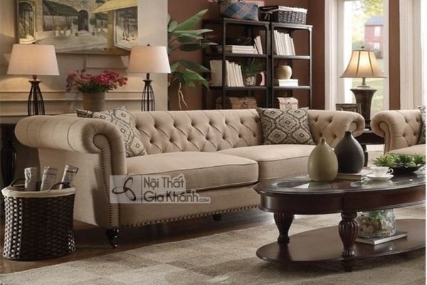 Bàn nước gỗ kèm bộ sofa màu nâu