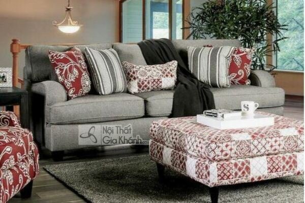 Bàn trà đẹp kèm bộ sofa thổ cẩm
