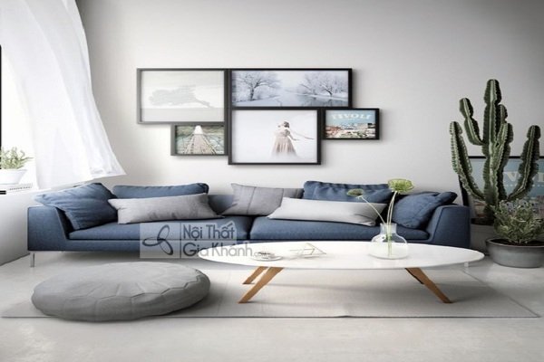 Bàn trà đẹp kèm bộ sofa sang trọng phòng khách