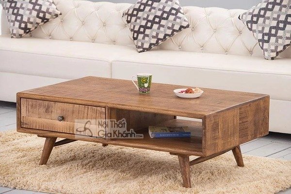 Bàn trà đẹp chất liệu gỗ tự nhiên cho phòng khách hiện đại