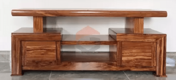 Kệ tivi gỗ hương xám thiết kế đơn giản với vân gỗ nổi giữ nguyên bản