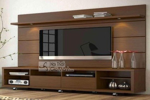 Chọn màu kệ tivi gỗ hương hài hòa với tổng thể nội thất phòng khách