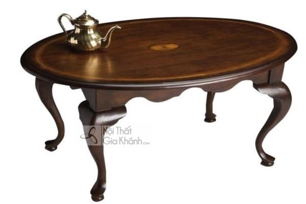 Bàn trà gỗ tân cổ điển trưng bày tại showroom Nội Thất Gia Khánh