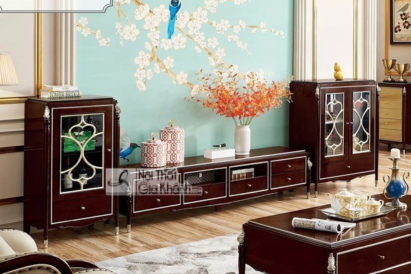 Kệ tivi rượu tân cổ điển gỗ BK301