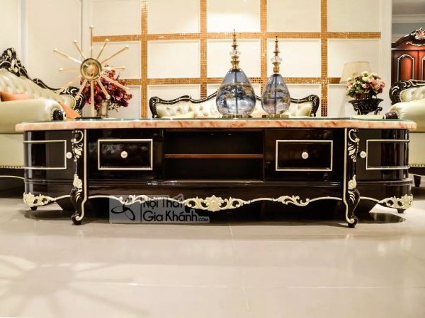 kệ tivi gỗ sồi tân cổ điển