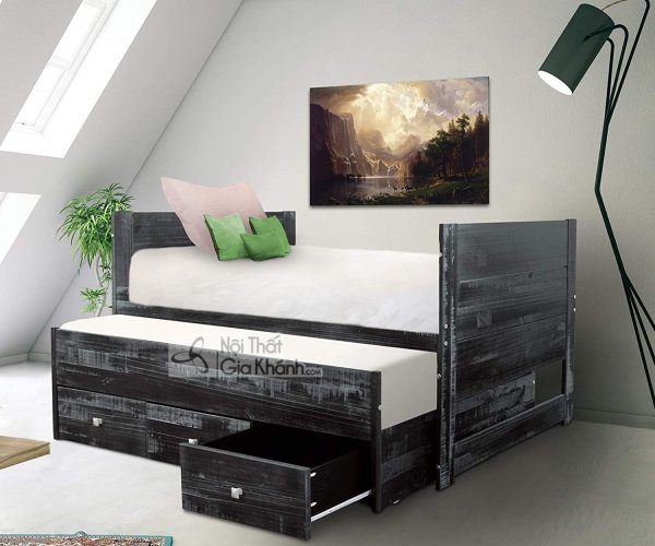 Giường có hộc kéo hai lớp
