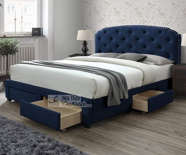 Giường bọc nệm nỉ dạng hộp