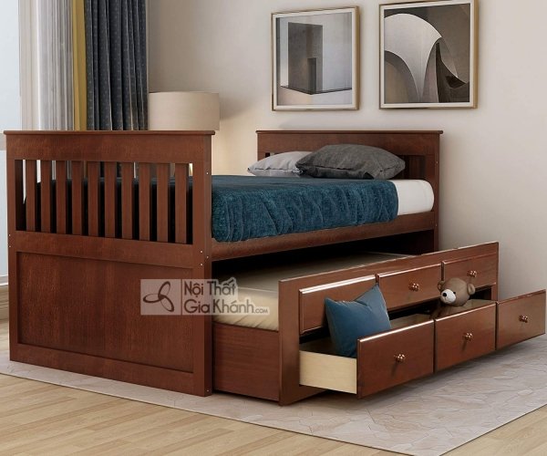 Giường ngăn kéo đôi kiểu hiện đại