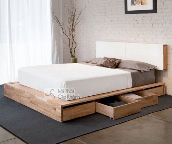 Giường có hộc kéo phong cách Scandinavia