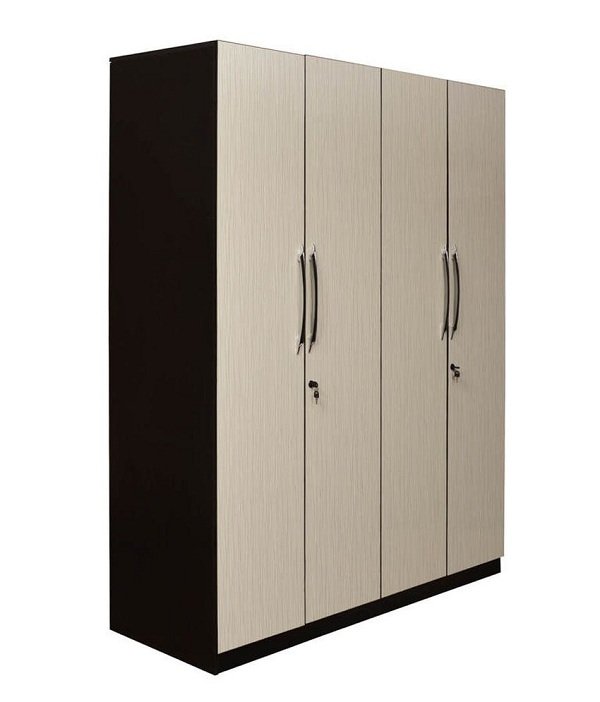Tủ quần áo gỗ 4 cánh phối 2 màu tương phản tạo điểm nhấn