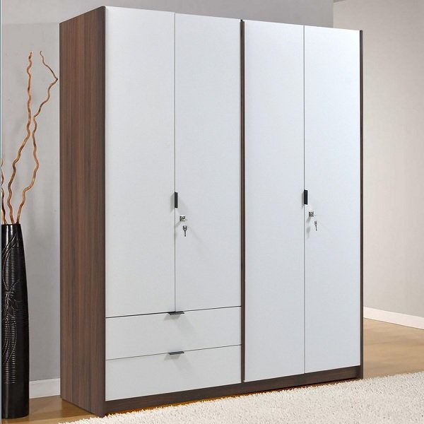 Mẫu tủ quần áo gỗ công nghiệp 4 cánh thiết kế tinh tế